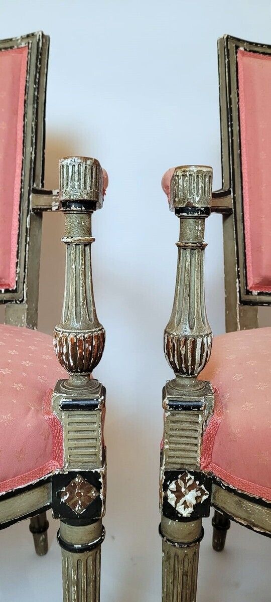 Pair Of Directorial Armchairs   Patina In Green Tones photo 2000.0