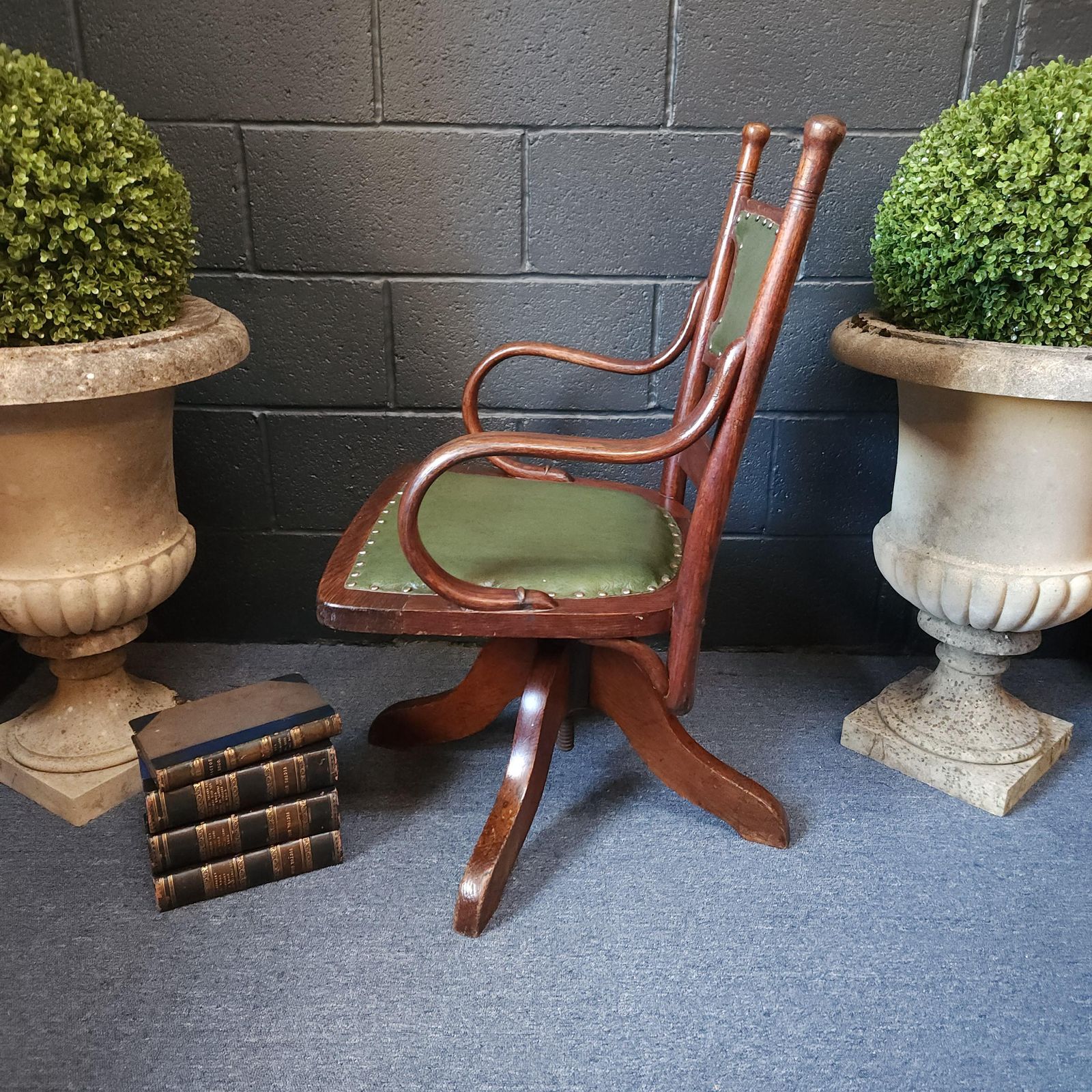 Edwardian Oak Swivel Desk Chair photo vinterior