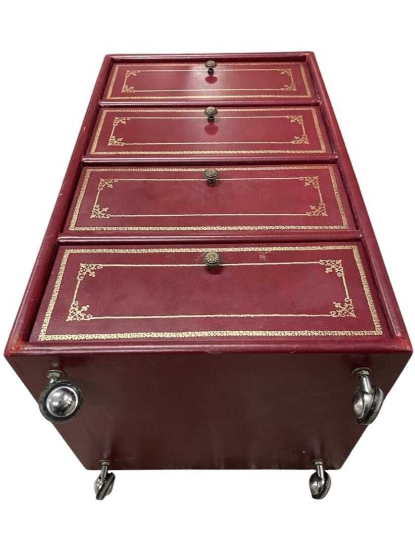 Small Storage Unit Covered In Shingle Leather, Circa 1970 photo buy