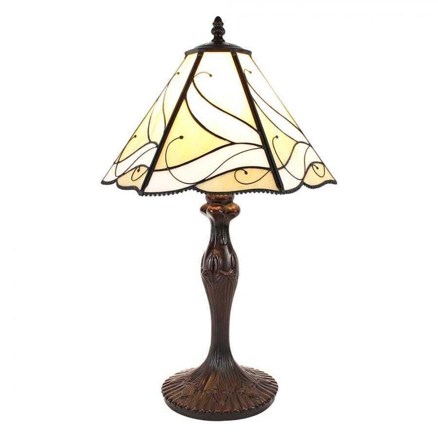 Art Deco Style Tiffany Style Table Lamp – Beige Stained Glass, ø 31 X 43 Cm, Perfect Gift For Birthdays, Weddings, And Home Décor photo furniture