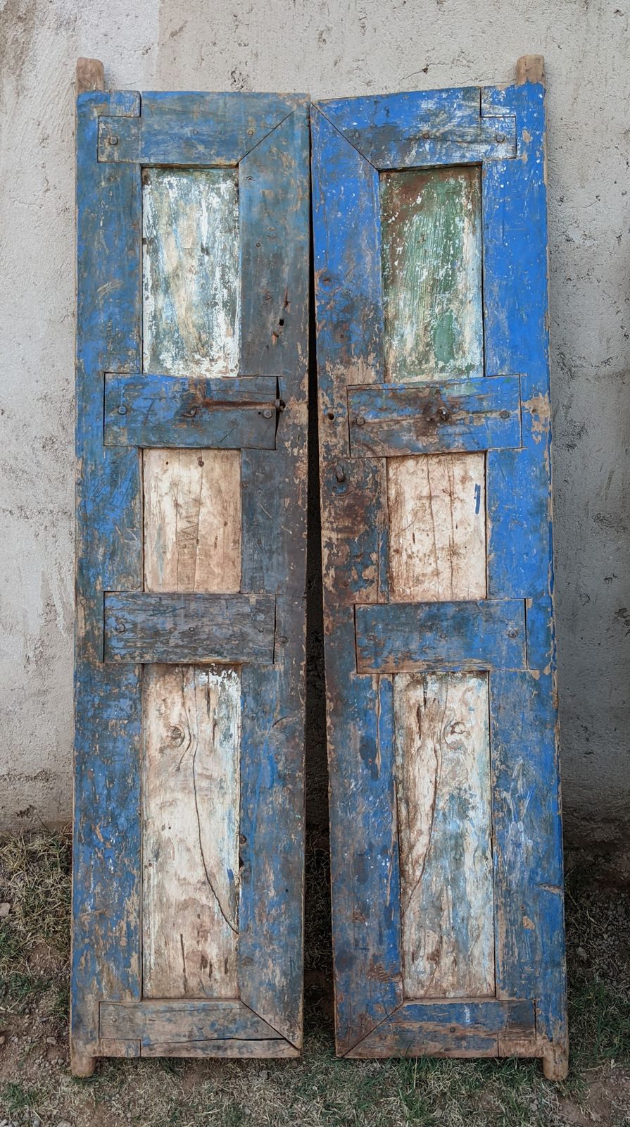 Pair Of Antique Berber Doors From Morocco 160 X 77 Cm