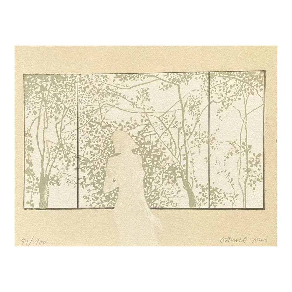 1990 Pierre Garcia Fons Nu Au Paravent Lithograph