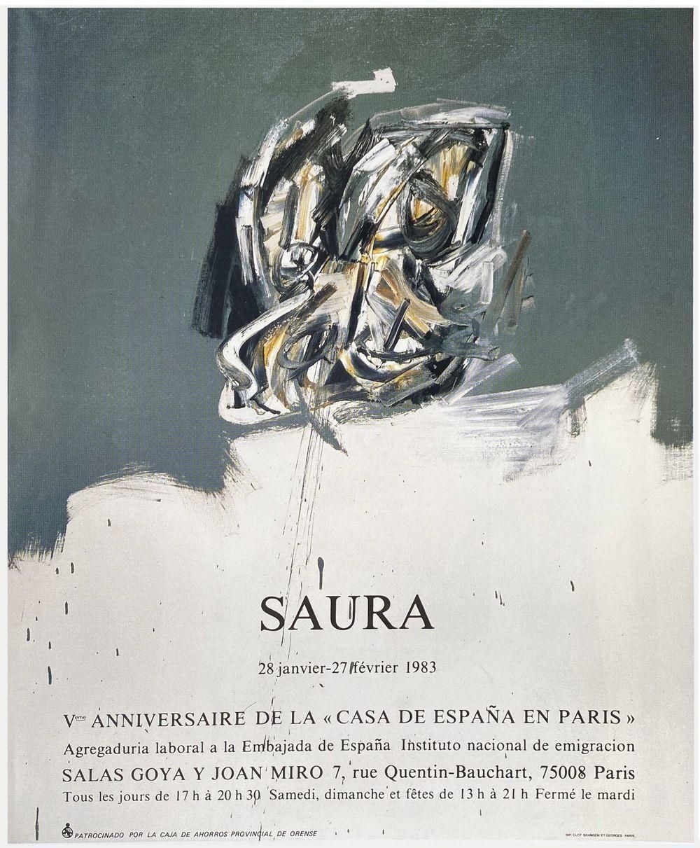 1983 Antonio Saura La Casa De Espana   Paris Exhibition Poster photo furniture