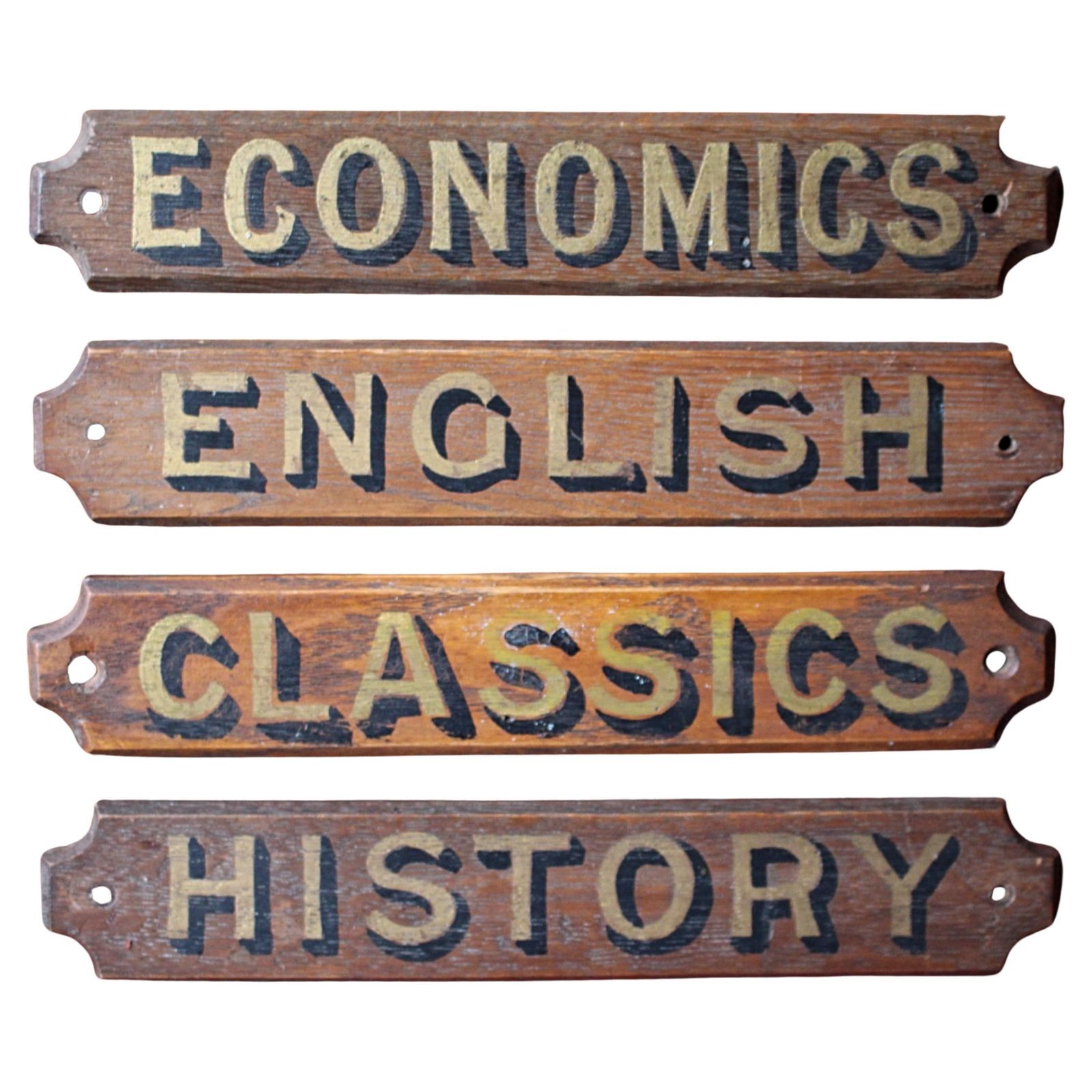 Early 20th C School Classroom Plaques Classics, English, History & Economics