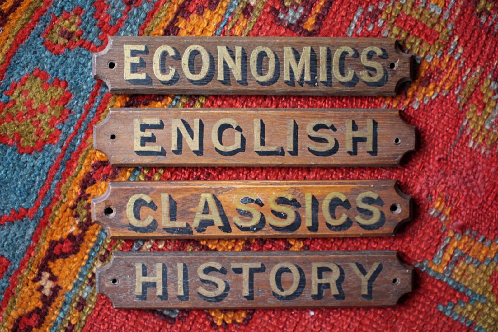 Early 20th C School Classroom Plaques Classics, English, History & Economics photo Art