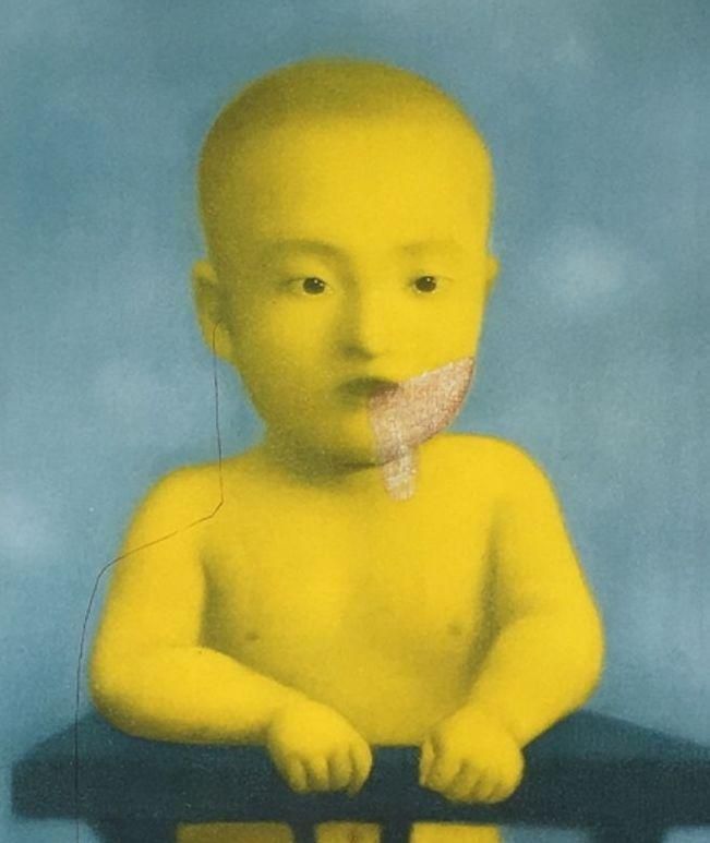 1999 Zhang Xiaogang Les Camarades Poster photo furniture