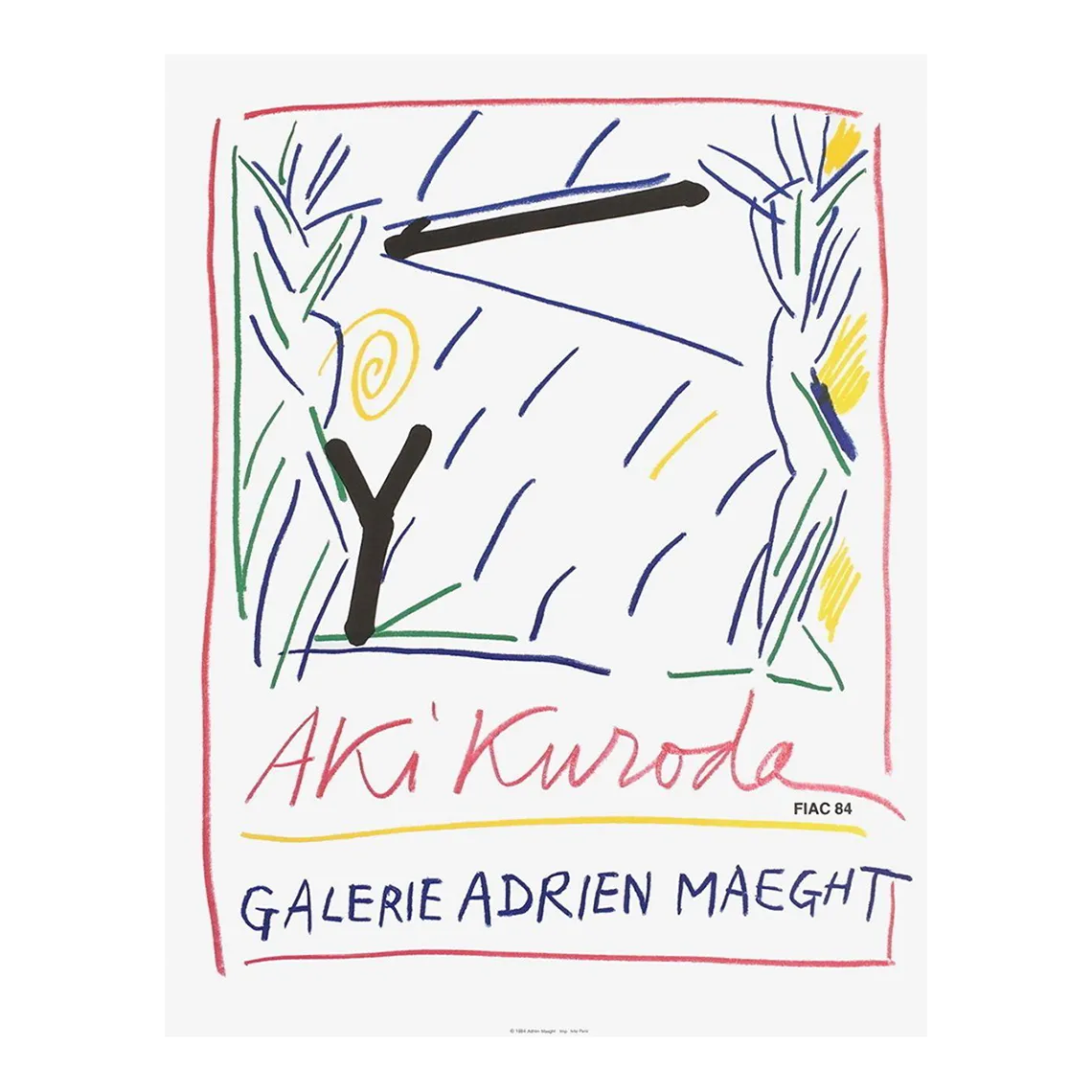 1984 Aki Kuroda Maeght Gallery Exhibition Lithograph Poster
