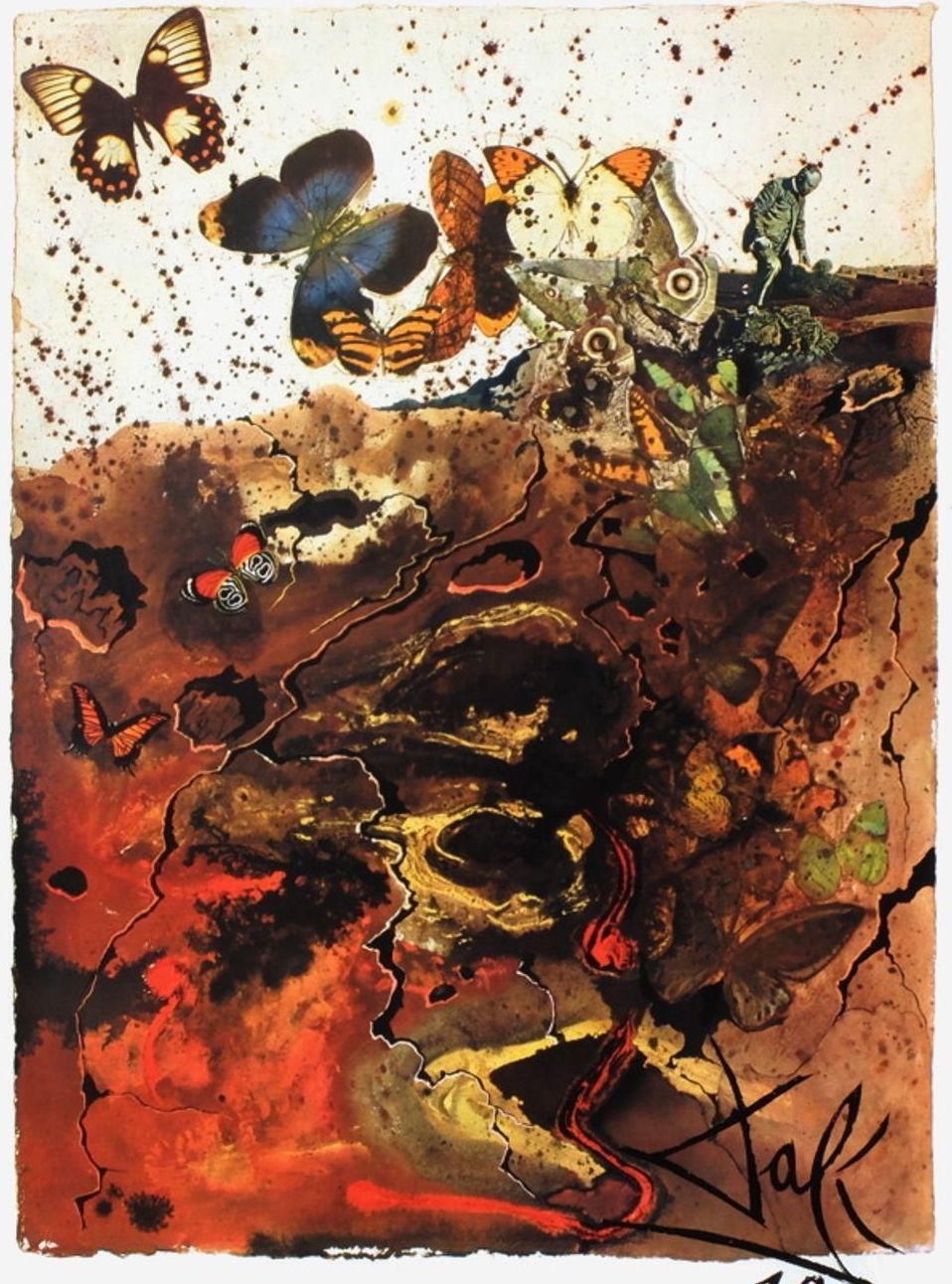 1969 Salvador Dali Sncf Auvergne Poster photo furniture
