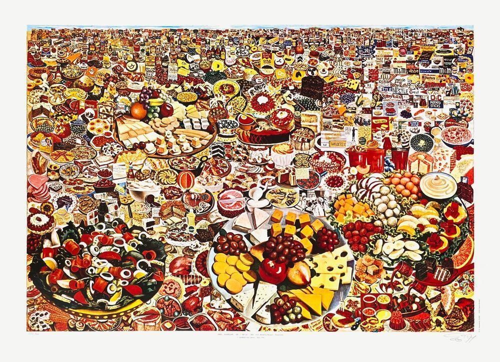 1974 Gudmundur Erro Foodscape Signed Poster photo furniture