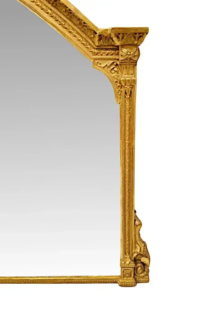 A Stunning 19th Century Large Giltwood Overmantel Mirror photo for sale