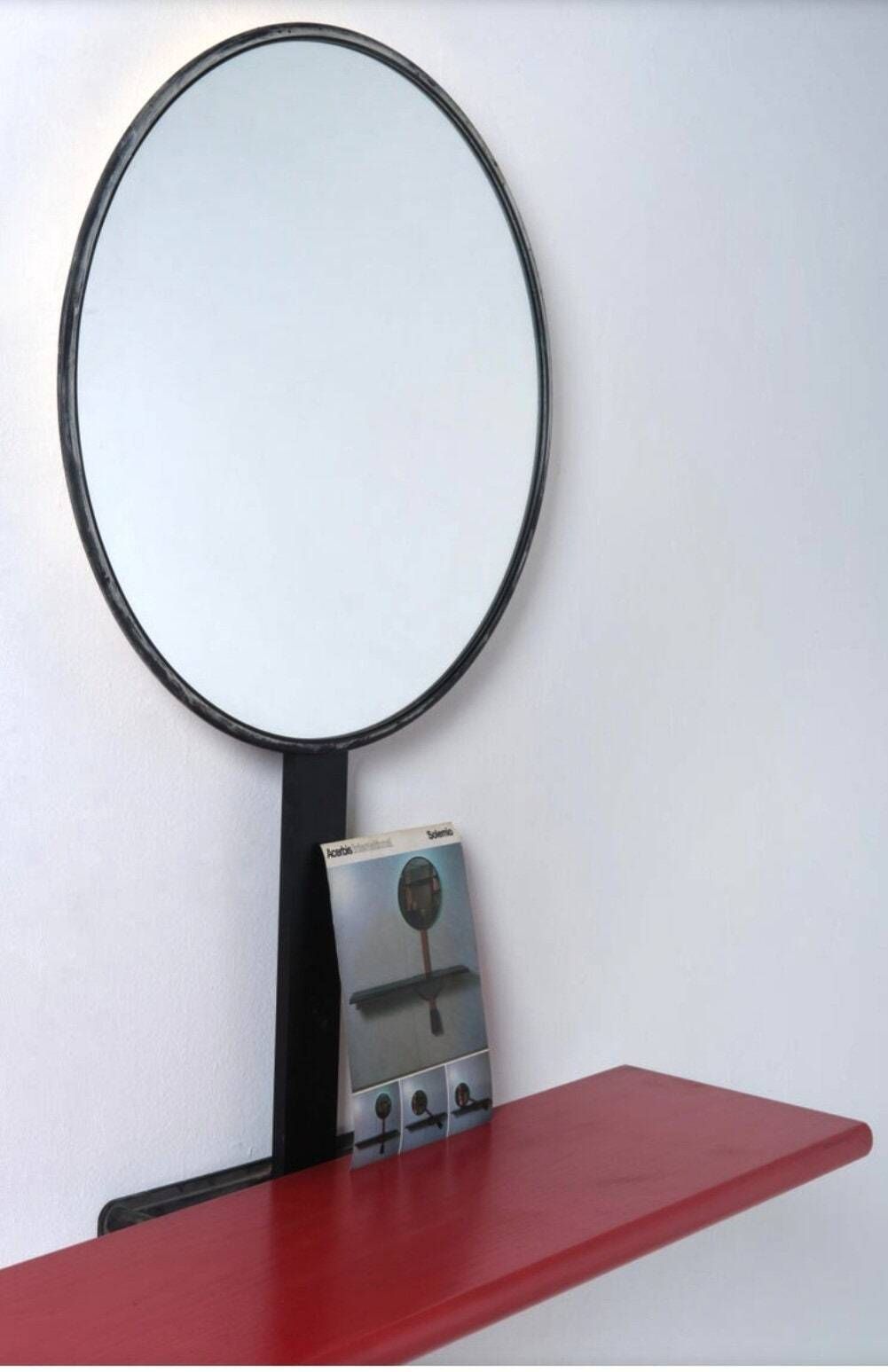 photo for sale Very Rare Memphis Group Red Console With The Mirror, Model "Solemio" Designed By Giotto Stoppino For Acerbis // Made In Italy In 1980s
