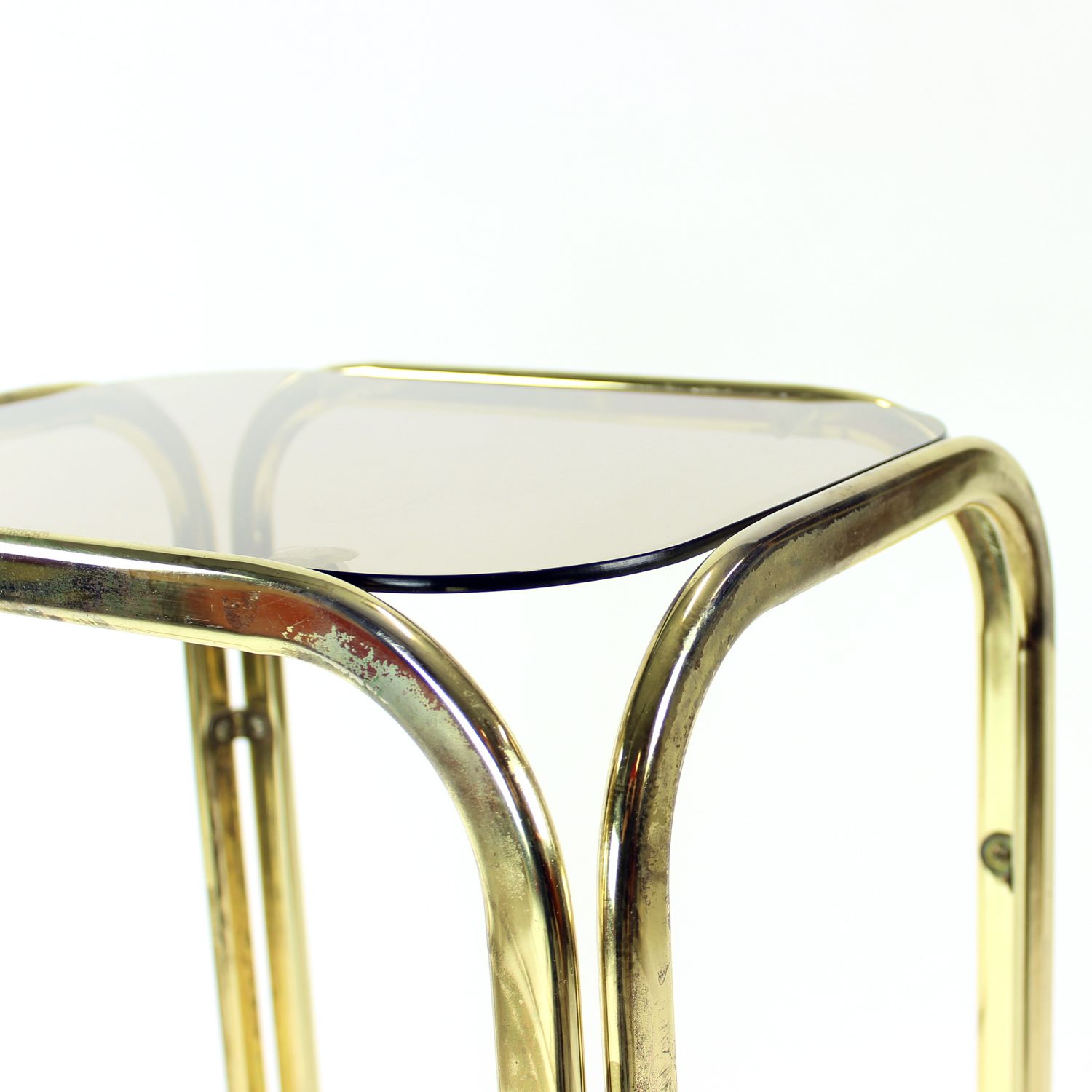 High Side Table In Metal With Glass Top, Czechoslovakia 1970s photo furniture