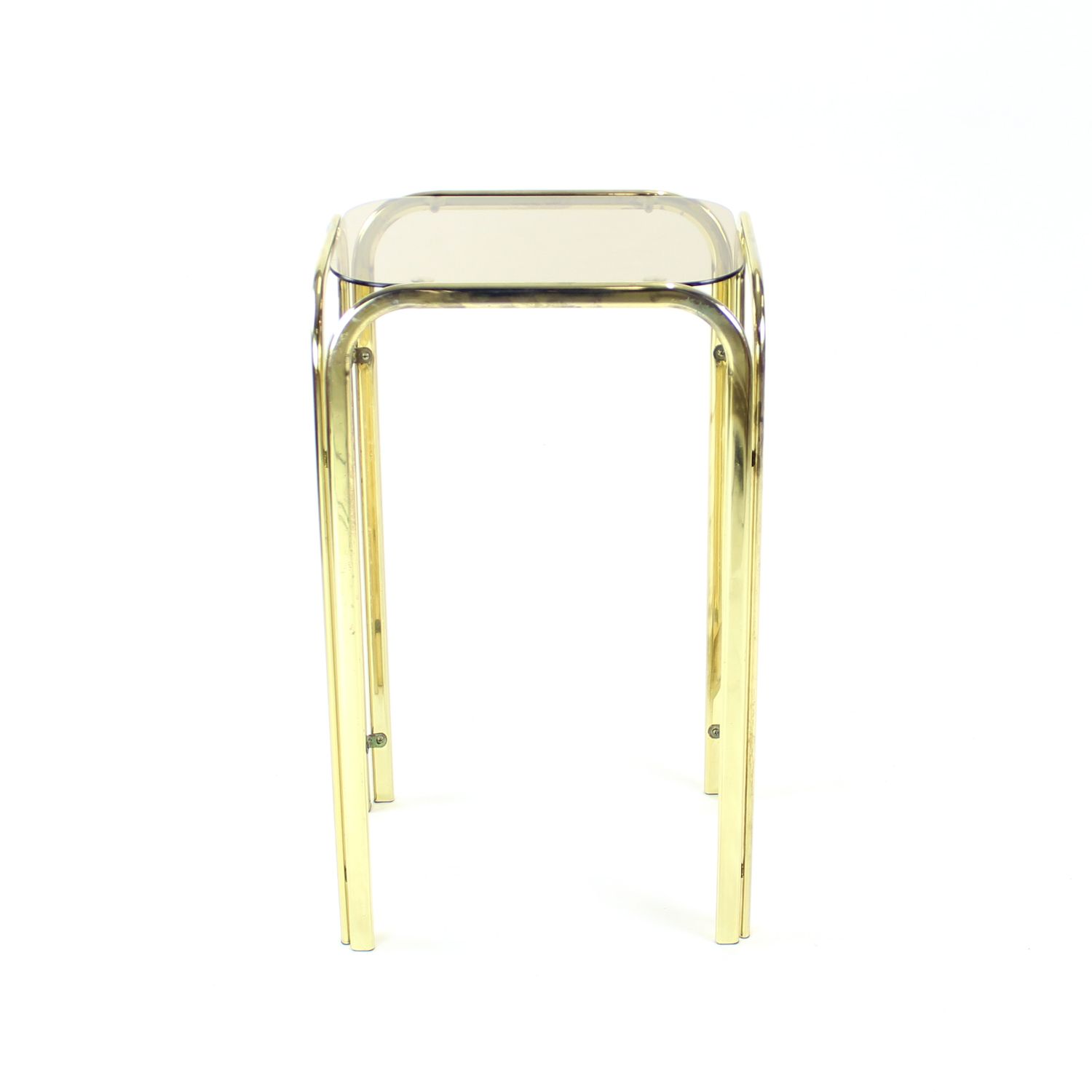 High Side Table In Metal With Glass Top, Czechoslovakia 1970s photo Furniture