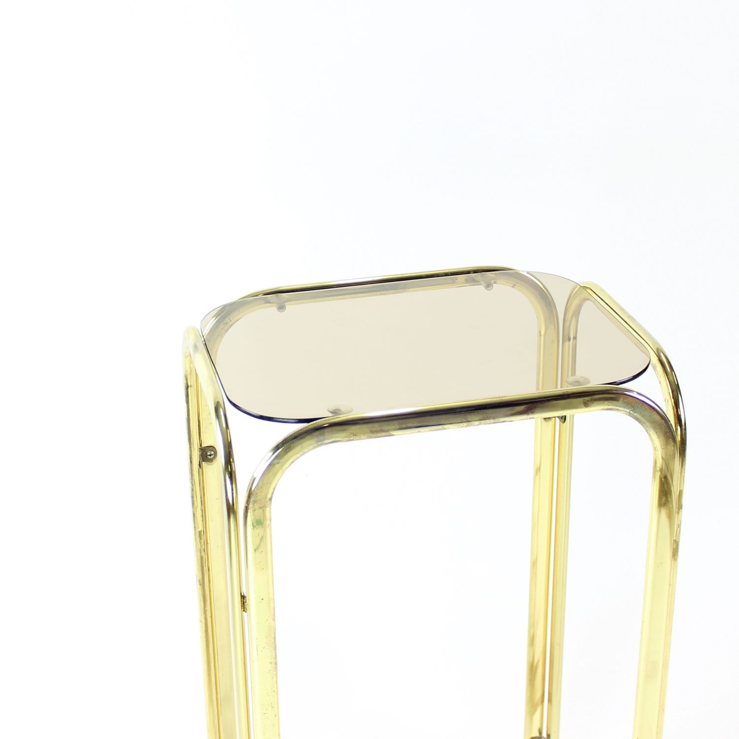 High Side Table In Metal With Glass Top, Czechoslovakia 1970s photo 220.0
