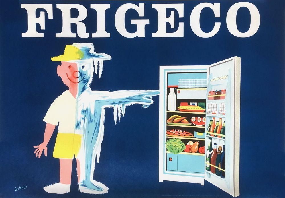 1980 Raymond Savignac Frigeco Poster Reissue photo furniture