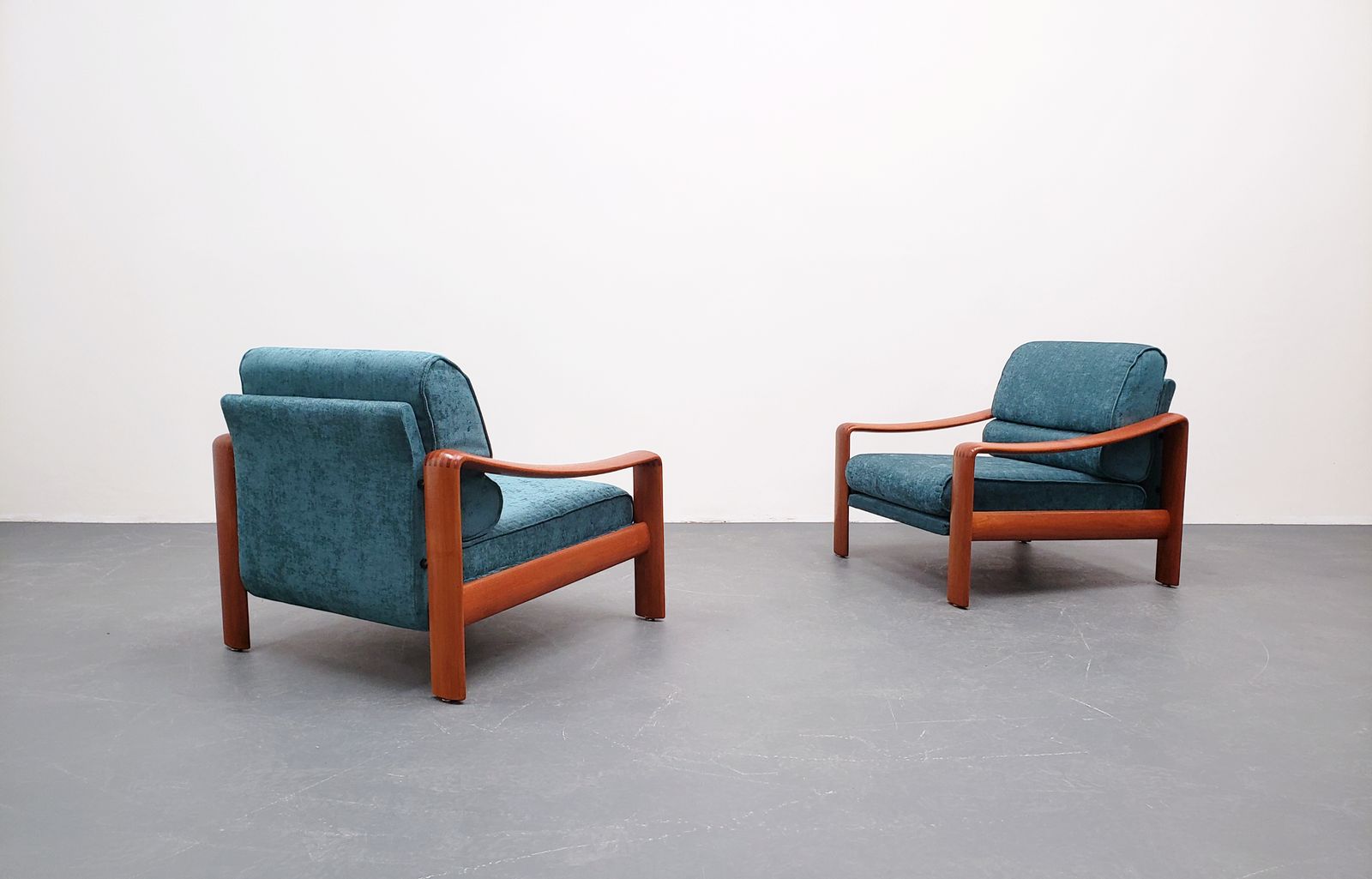 1970 Rolf Benz Armchair In Turquoise Tweed