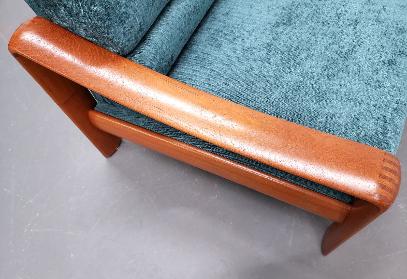 photo vinterior 1970 Rolf Benz Armchair In Turquoise Tweed