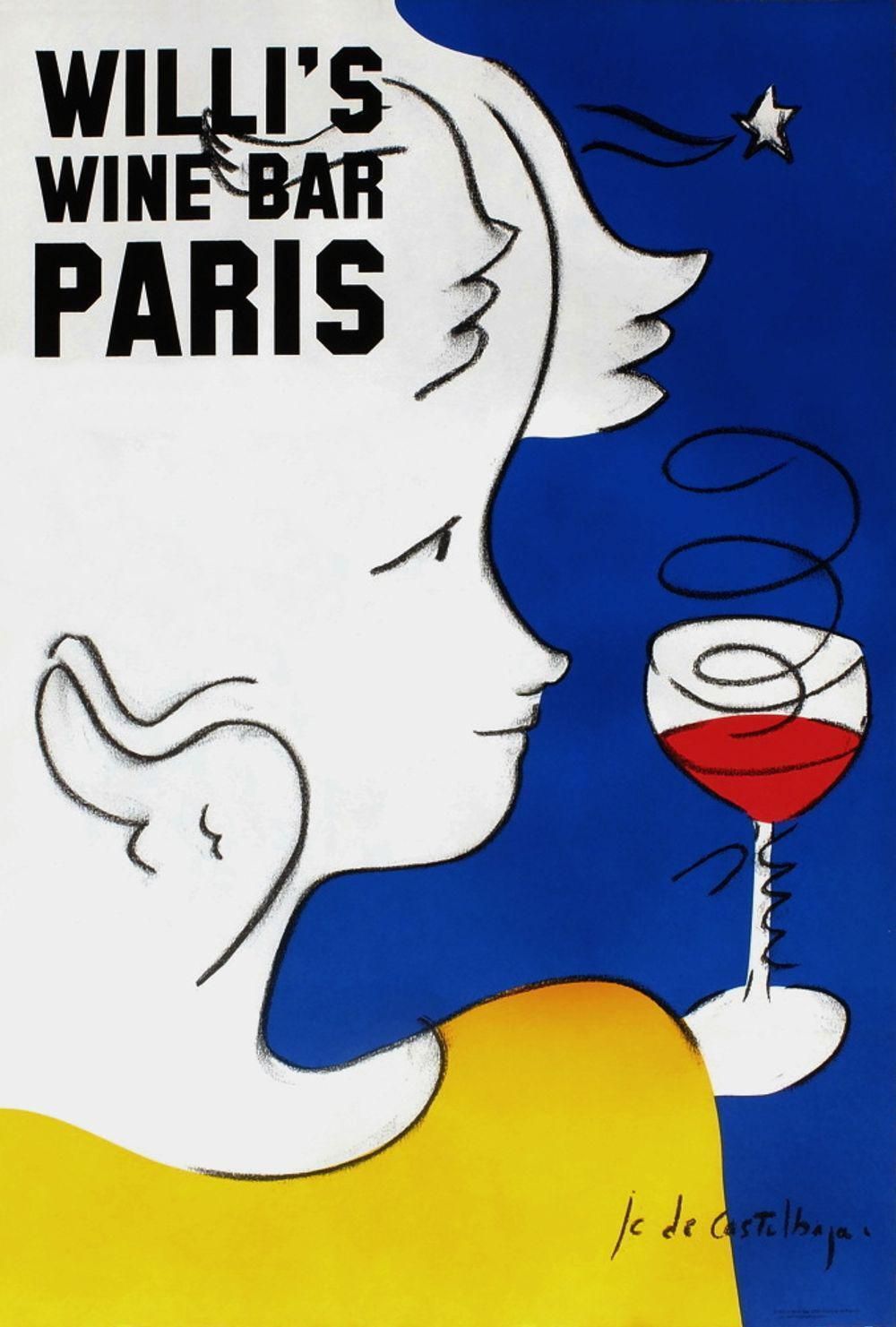 2015 Jean Charles De Castelbajac Willi's Wine Bar Lithograph Poster photo furniture