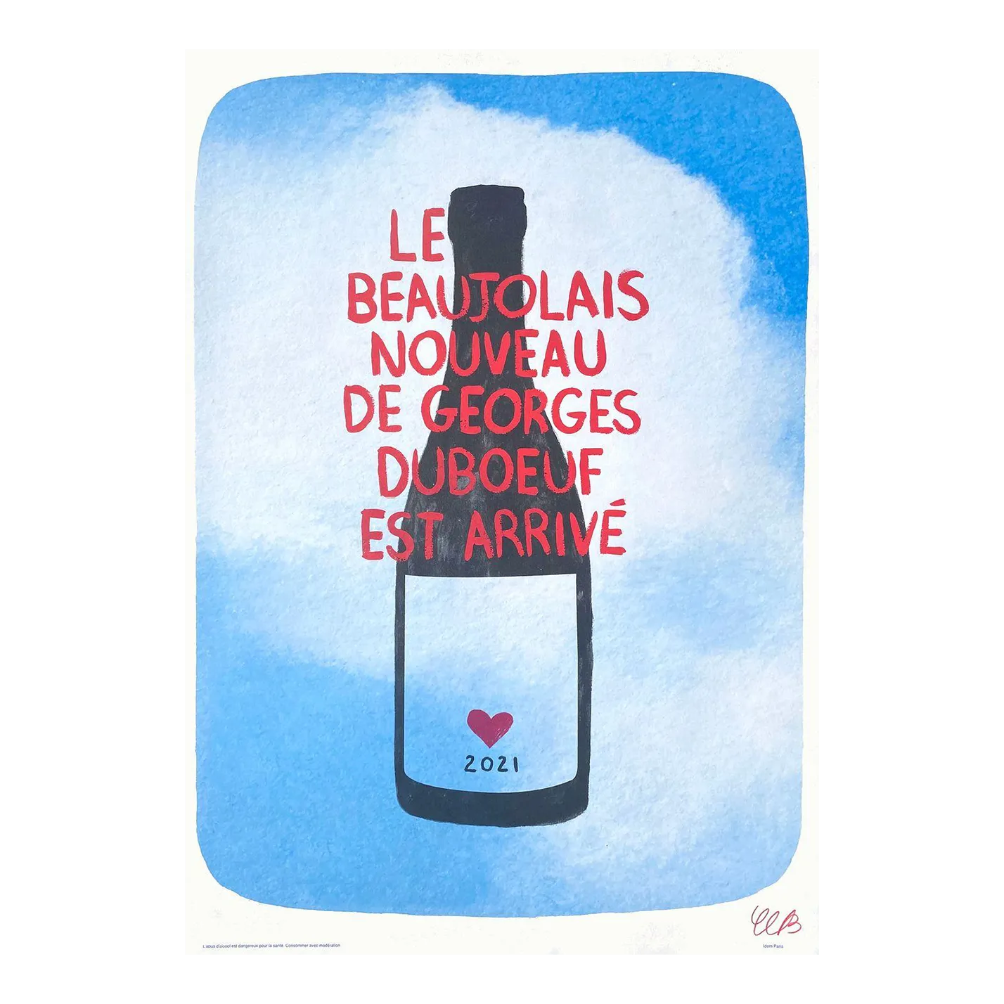 2021 Charlotte Le Bon Beaujolais Nouveau Wine Poster
