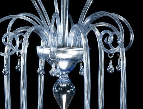 Italian Art Deco, Blown Blue Glass Chandelier By Rioda, 1910 1915 photo furniture