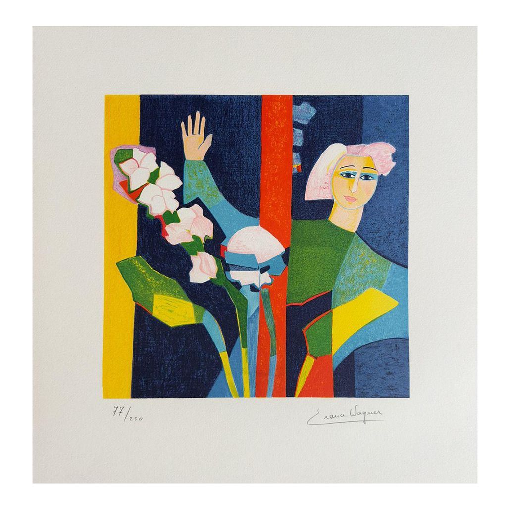 1990 France Wagner Woman At The Window Lithograph