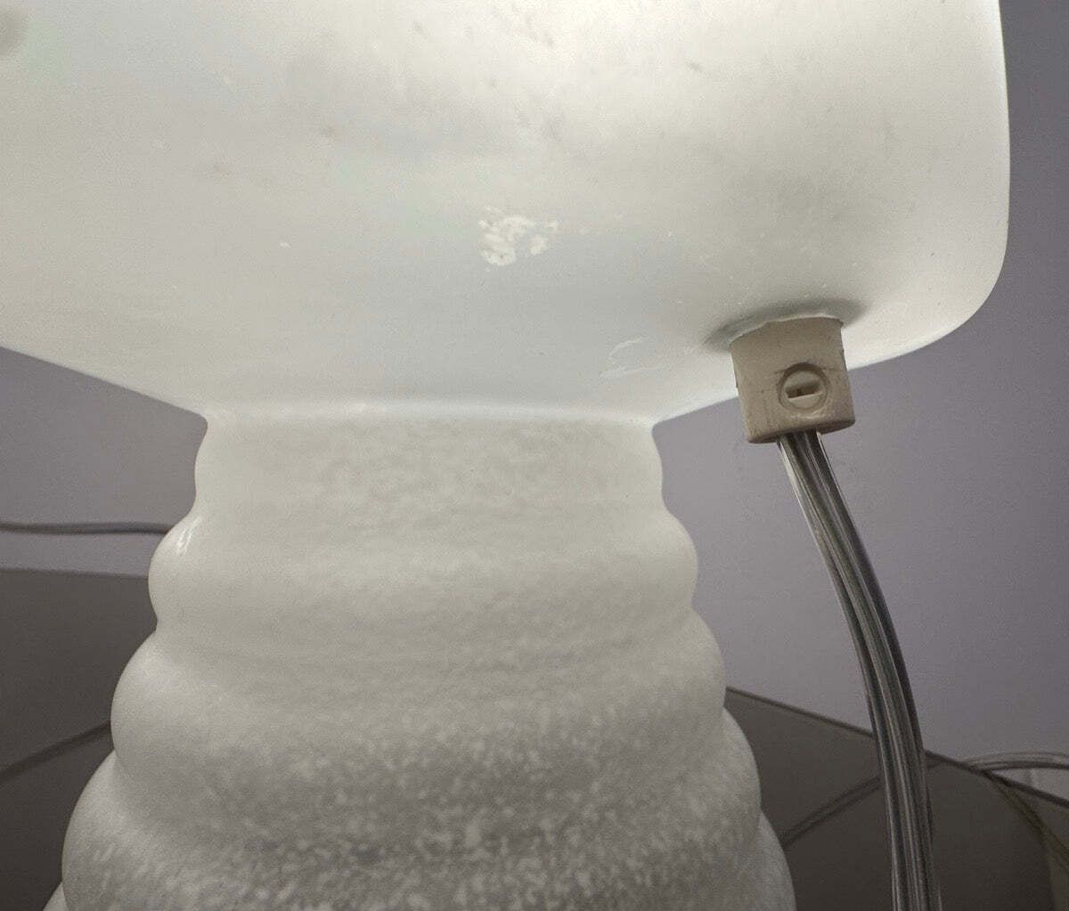 photo for sale Pair Of 1980s Hb Glass Holland Mushroom Speckled Glass Table Lamps