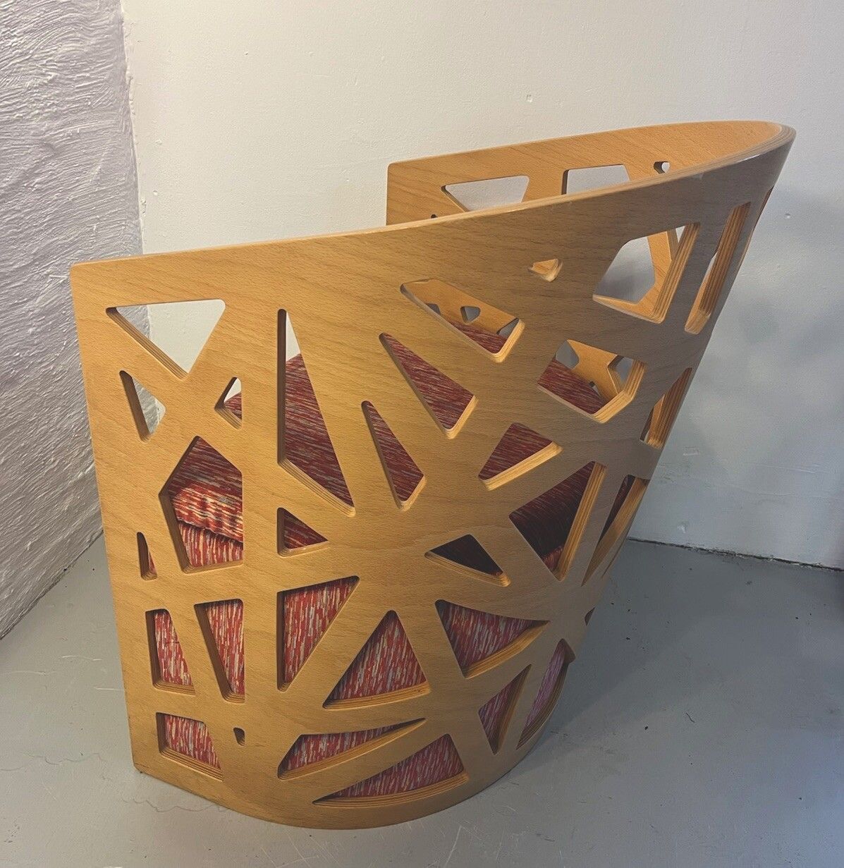 Contemporary Beech Plywood Mazy Armchair Zilio Aldo &C Designed Ronald Jeanson photo vinterior