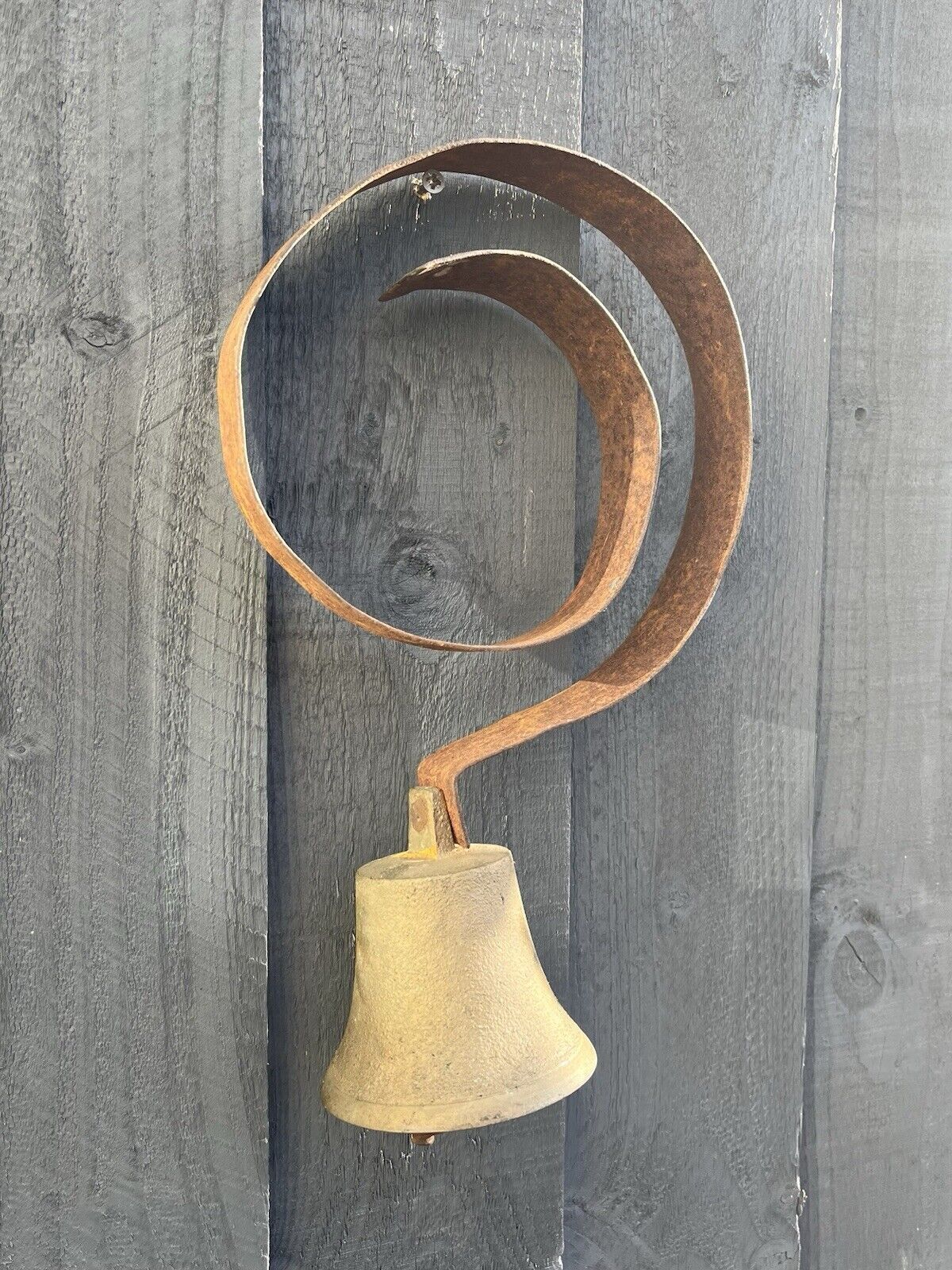 Antique Victorian Shop Keepers Brass Wrought Iron Door Service Bell Loud Ringer photo furniture