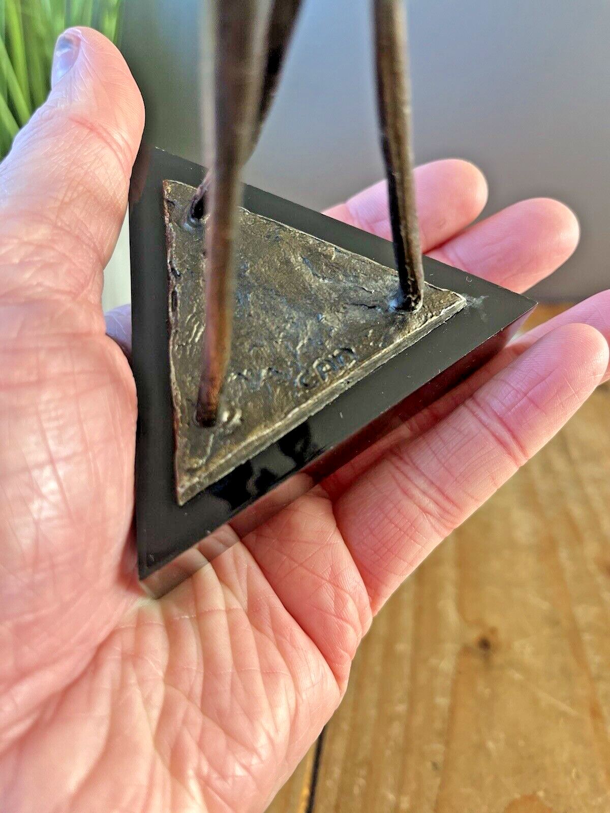 65.0 Modernist Dutch Corry Ammerlaan Niekerk Bronzed Perspex Human Figures Sculpture photo