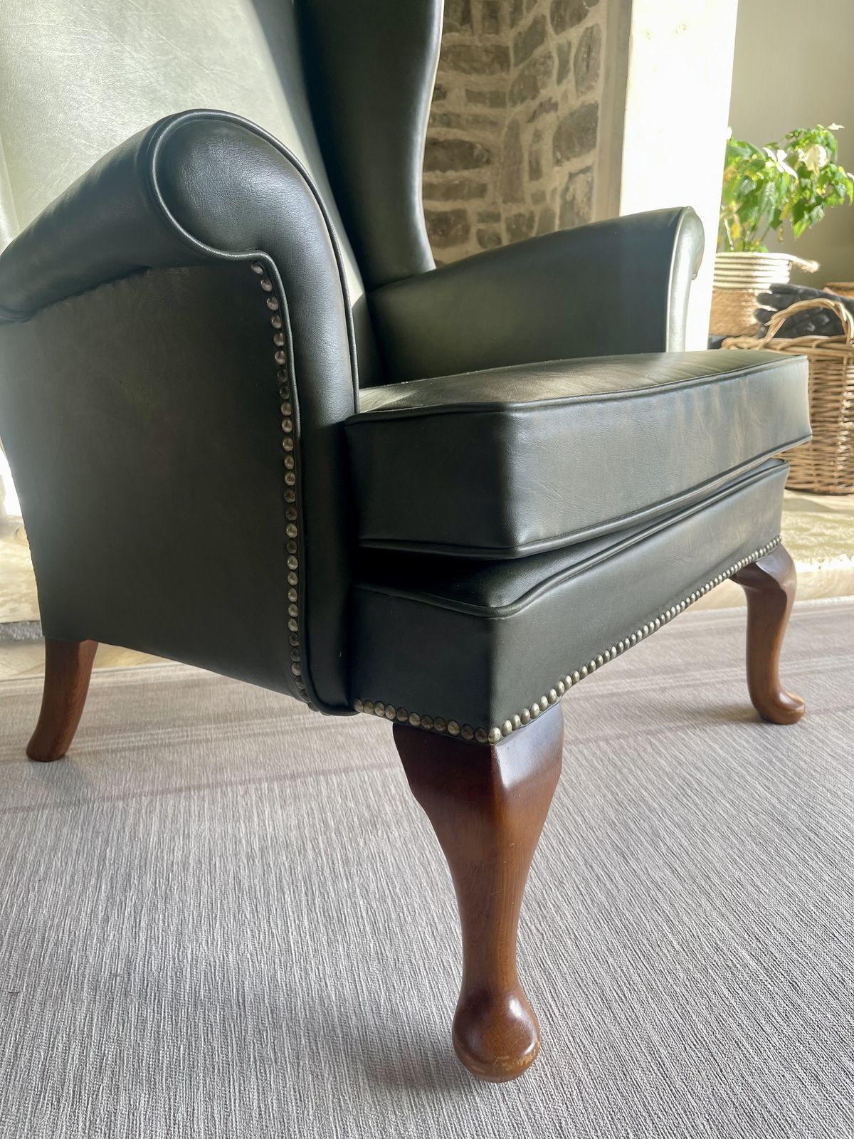 Parker Knoll Armchair Green Leather *Reduced* photo for sale