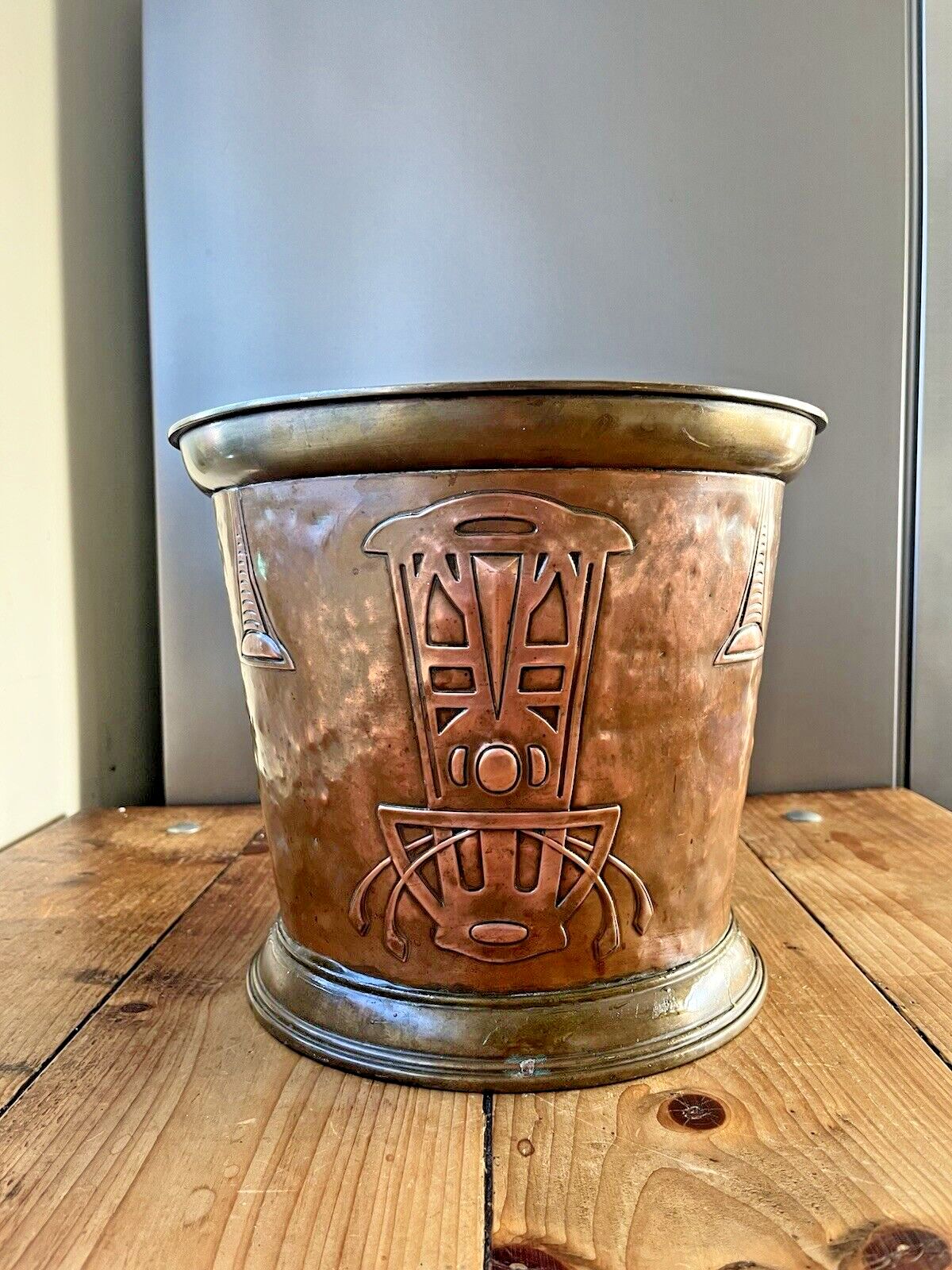 Antique German Jugendstil Carl Deffner Copper Champagne Ice Bucket Jardiniere photo 425.0