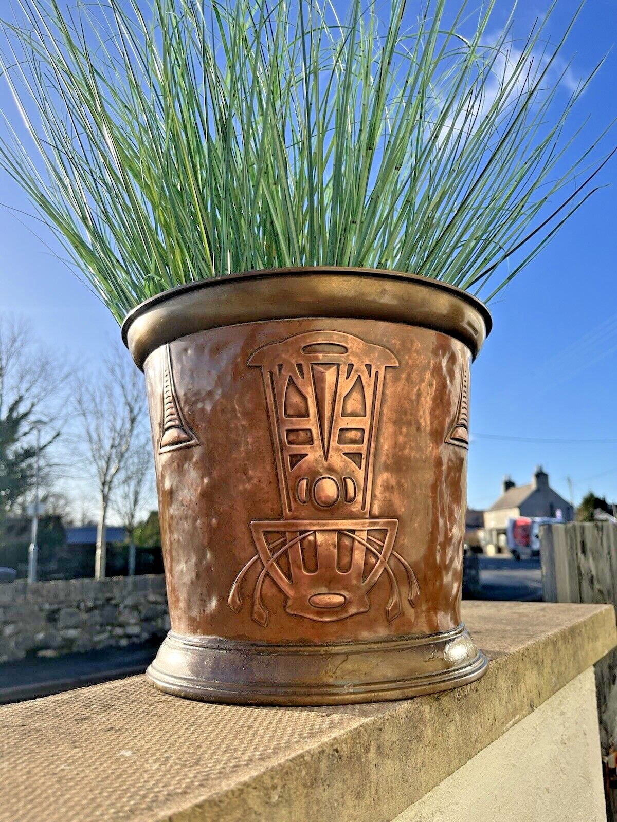 Antique German Jugendstil Carl Deffner Copper Champagne Ice Bucket Jardiniere photo vinterior
