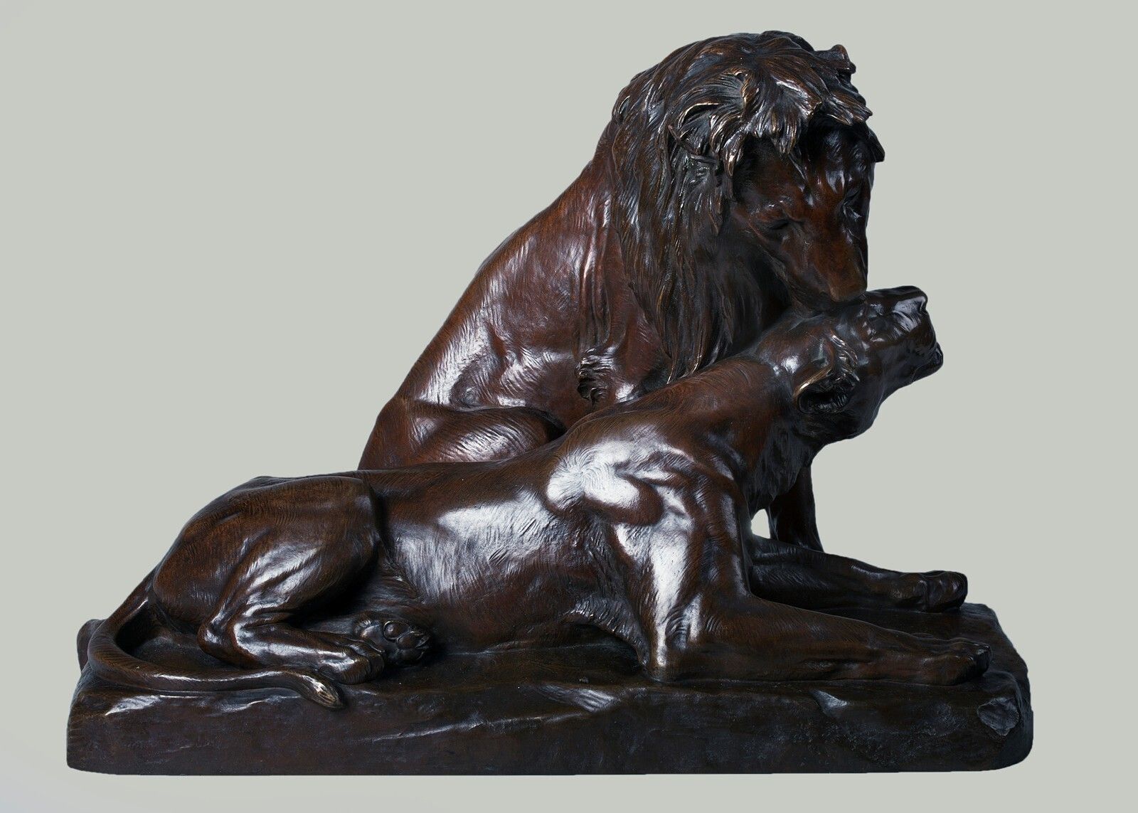 French Bronze Sculpture Depicting A Lion, Lioness