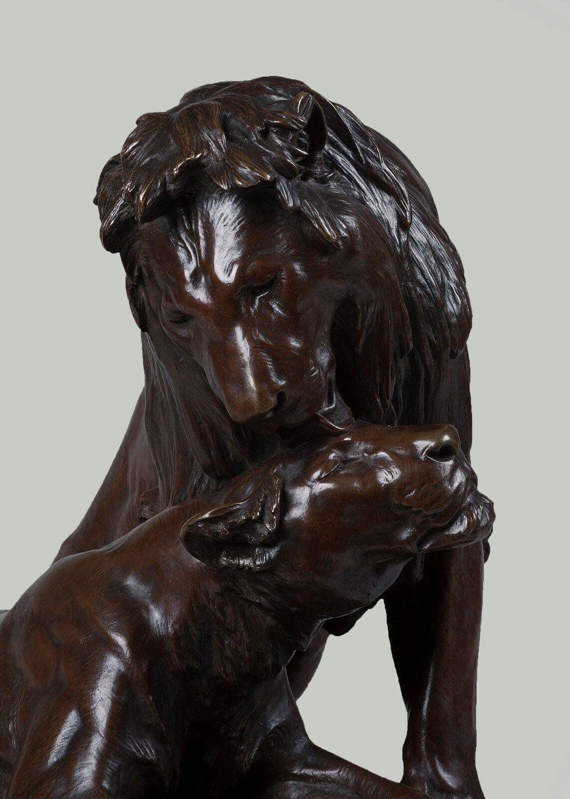 French Bronze Sculpture Depicting A Lion, Lioness photo furniture