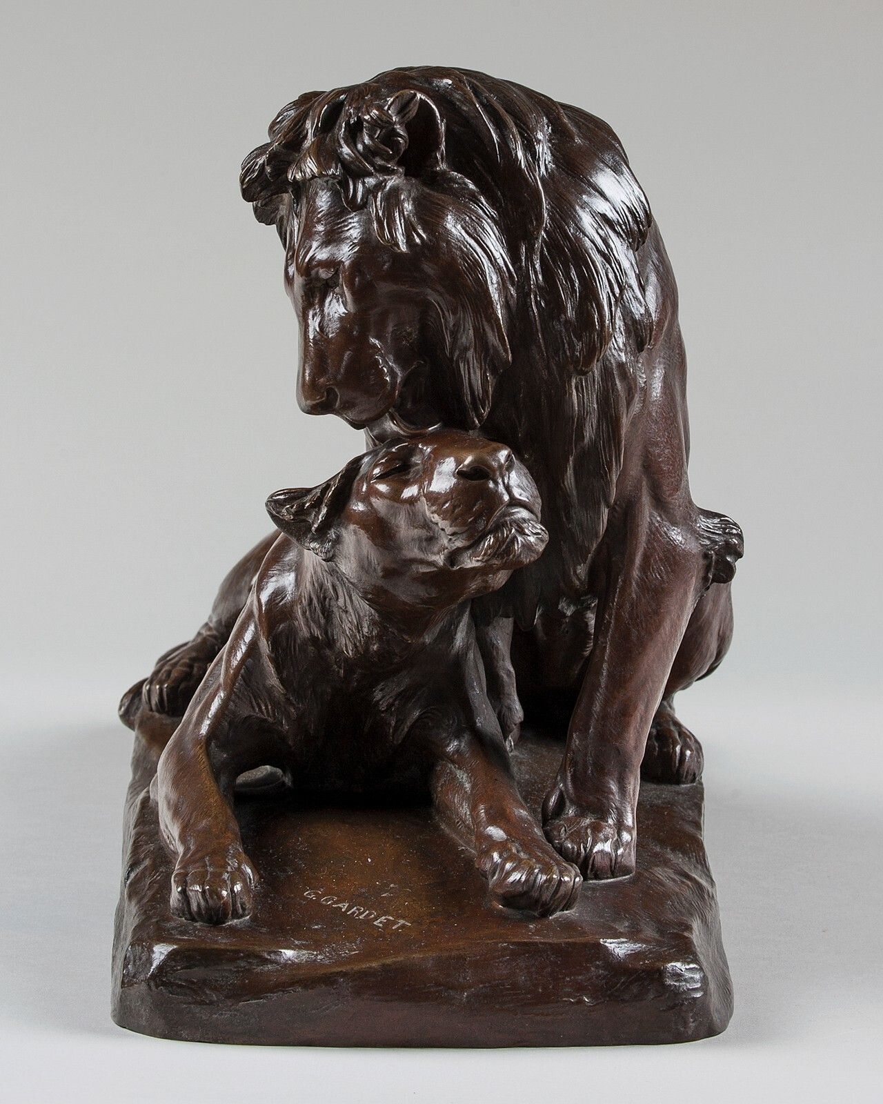 French Bronze Sculpture Depicting A Lion, Lioness photo for sale
