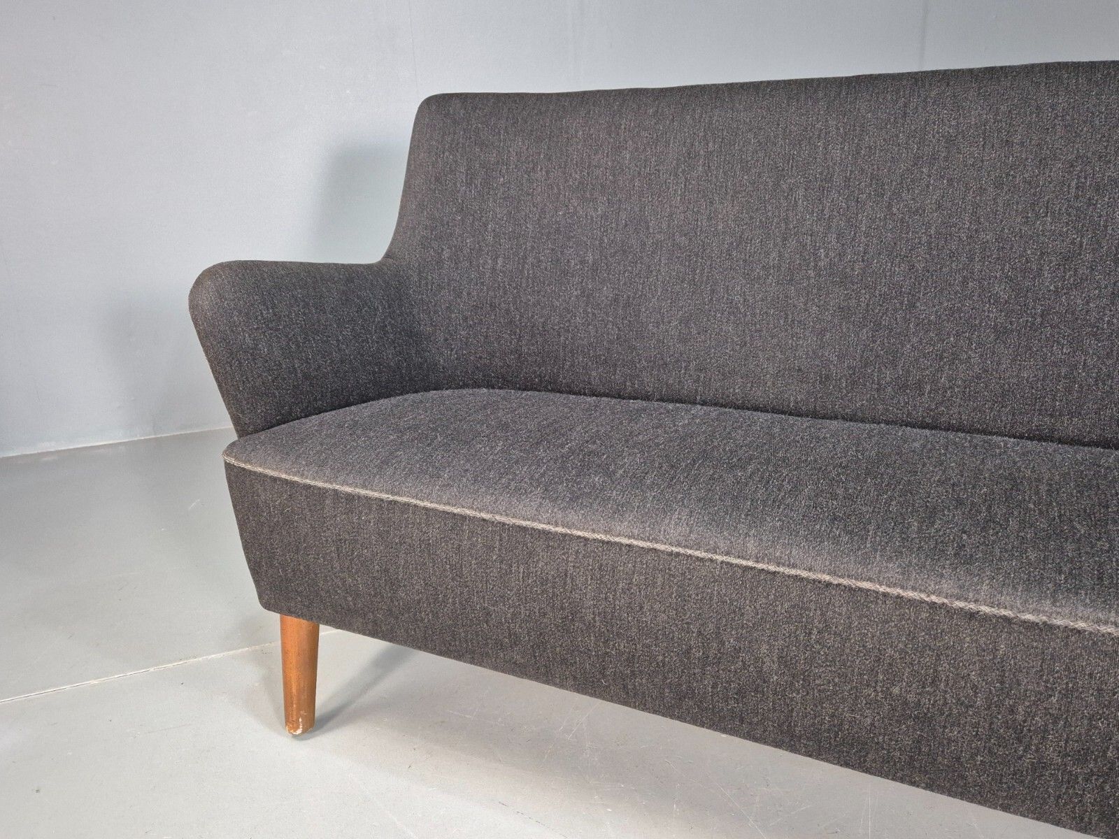 Vintage Danish 2 Seat Sofa Dark Grey Mid Century Modern Retro 1950s Eb8318 Mnor photo Furniture