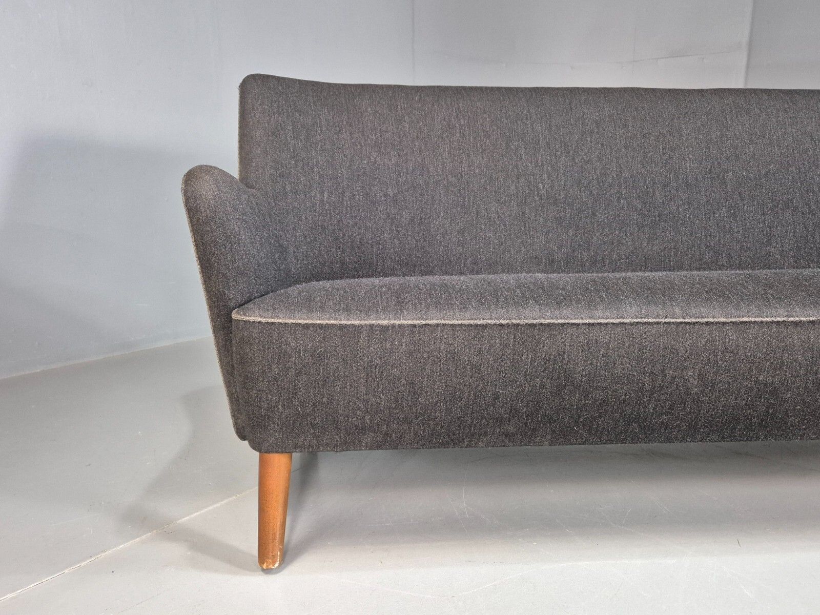Vintage Danish 2 Seat Sofa Dark Grey Mid Century Modern Retro 1950s Eb8318 Mnor photo 850.0