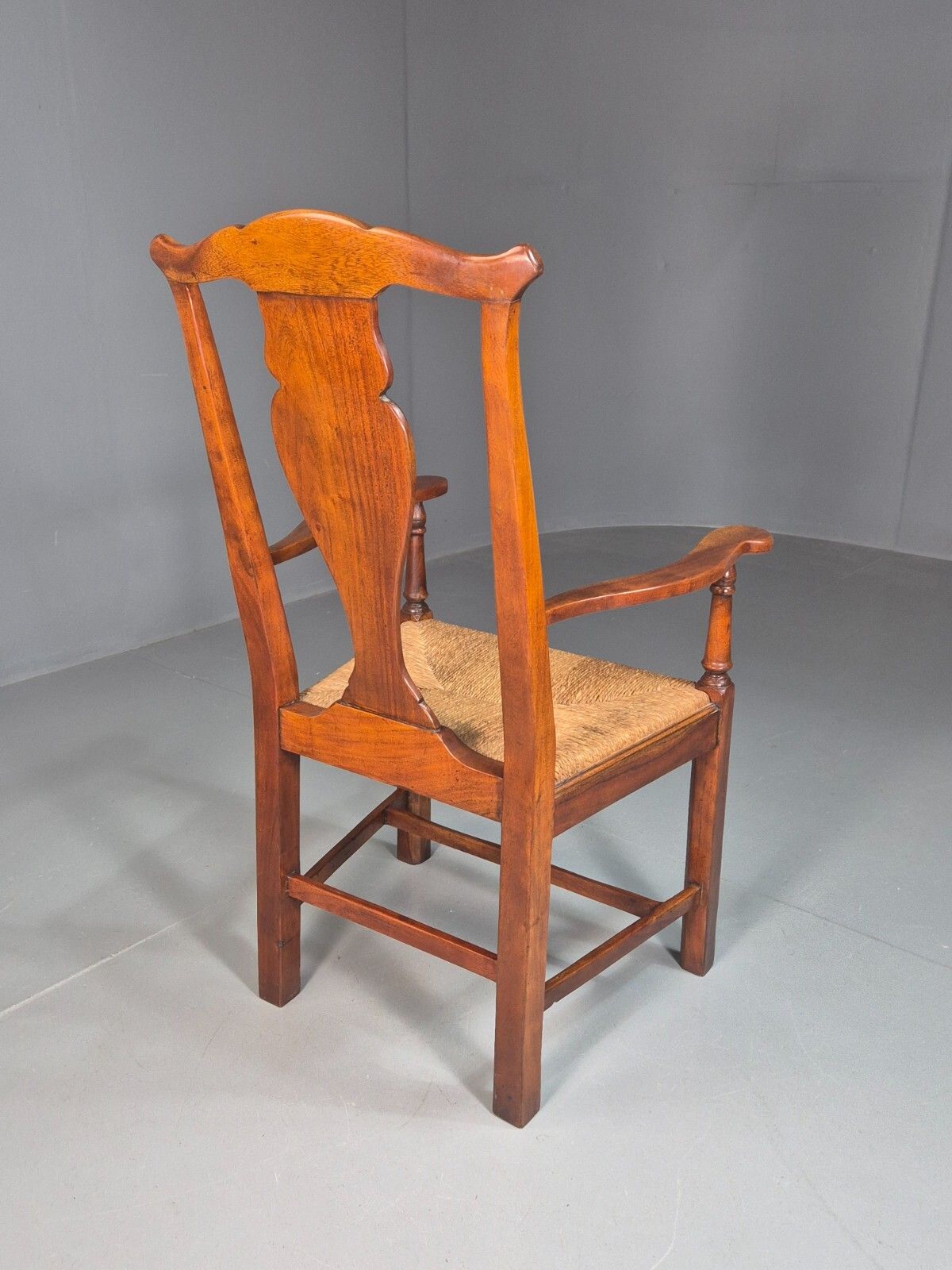 photo for sale Vintage Elbow Chair String Seat Lyre Back Frame 1950s Reproduction Eb7879 Vcar