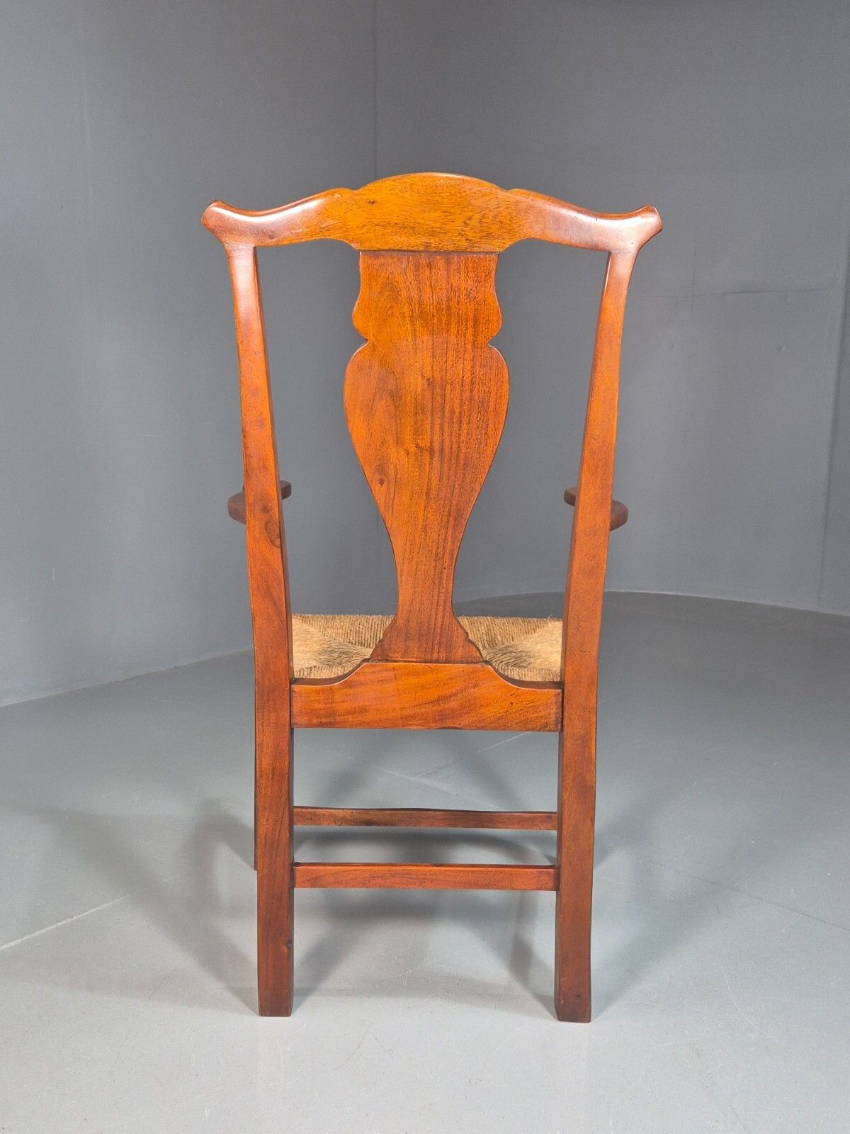 Furniture Vintage Elbow Chair String Seat Lyre Back Frame 1950s Reproduction Eb7879 Vcar photo