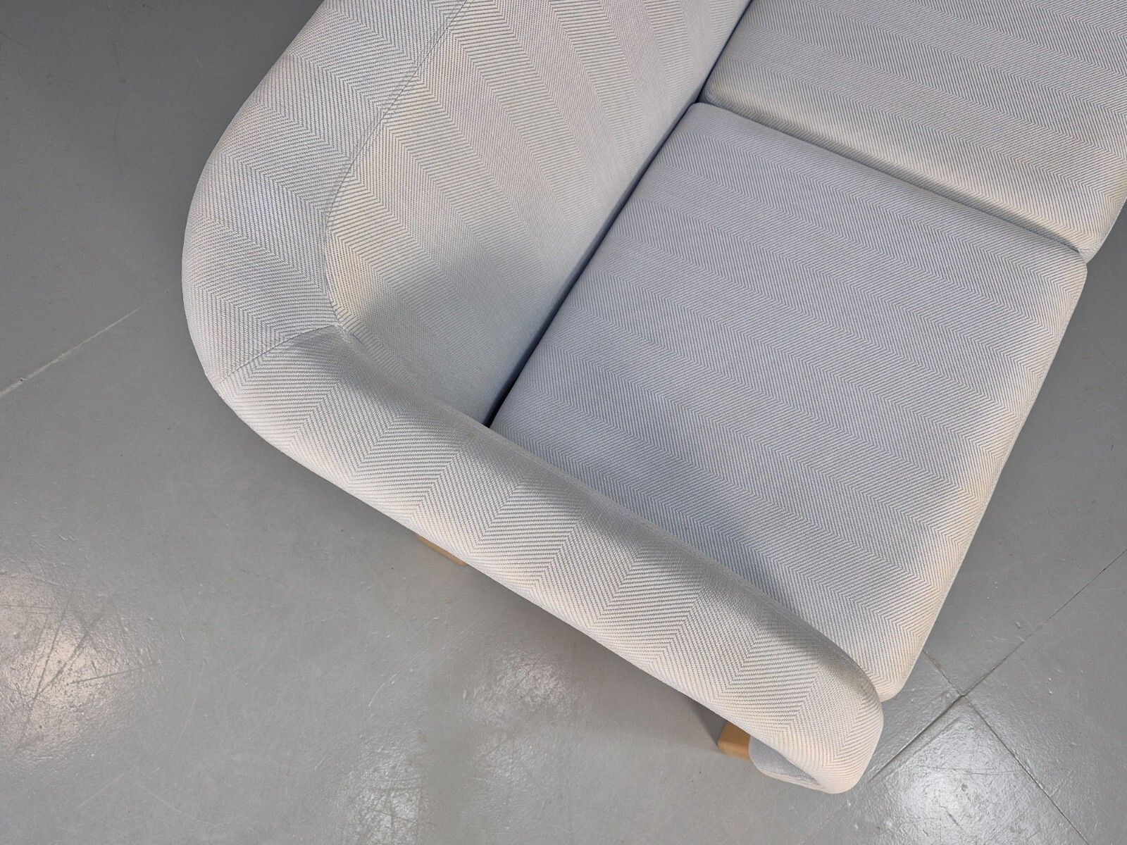 photo vintage Vintage Swedish 2 Seat Sofa Blue Wool Mid Century Retro 1970s Eb7669 M2ss