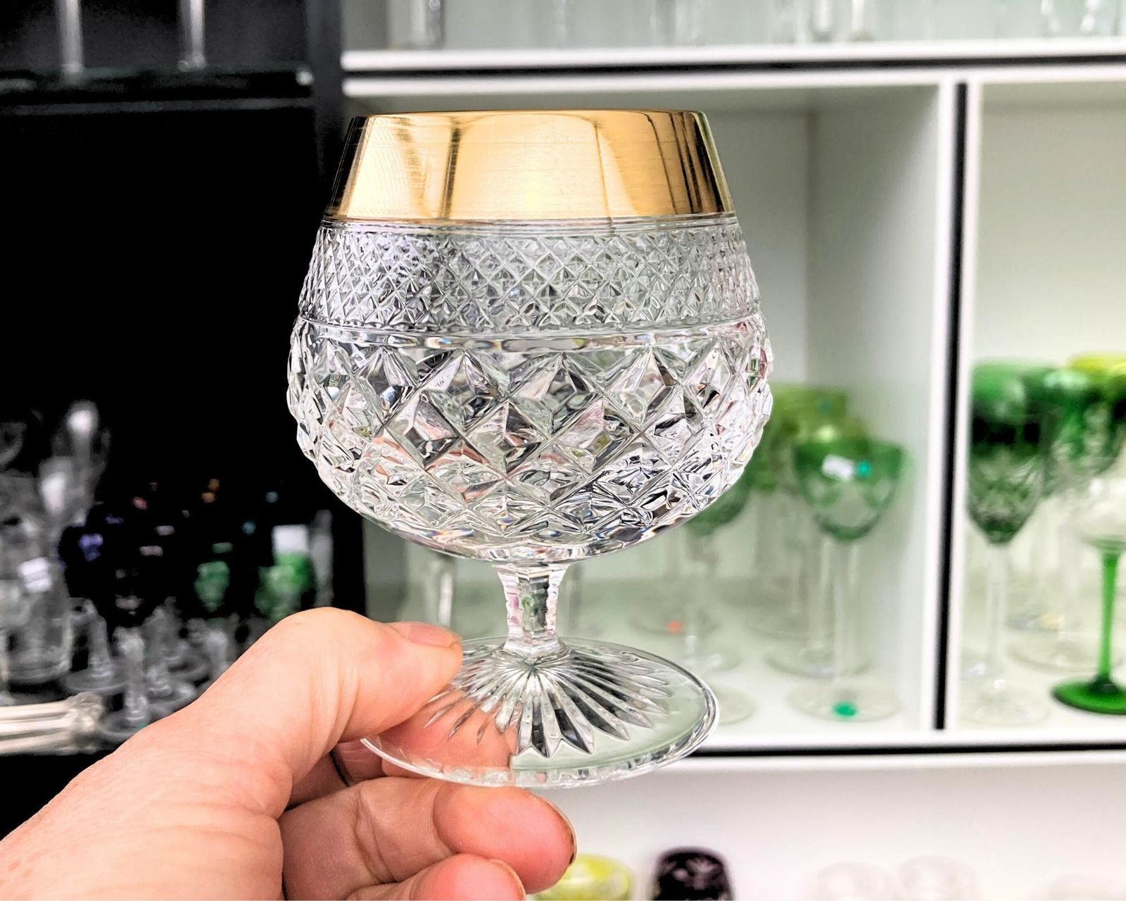 Kristallen Cognacglas | 1 Stuk | 24k Gouden Rand | Josephinenhutte photo for sale