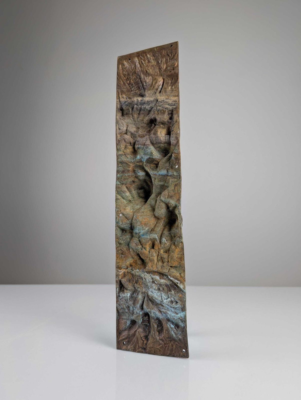 Antique Bronze Relief Of Nature And Birds 1900s photo Art