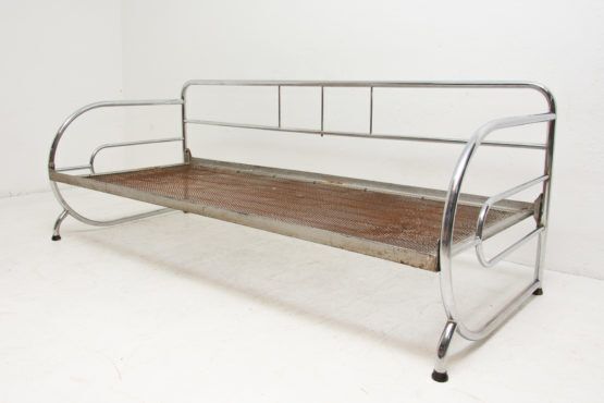 Chrome Bauhaus Sofa, 1930s, Attribute To Hynek Gottwald, Bohemia photo vinterior