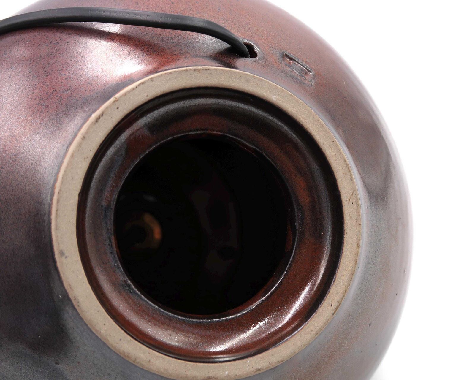 photo furniture French Ceramic Table Lampe By Jean Cacheleux, Abstract Decor, 1970s / Modernist, Fat Lava, Mid Century Modern Made In France, Brown Burgundy