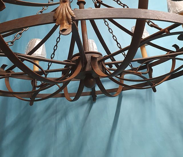 1 M Wide Large Steel Chandelier Mid 20th Century photo 995.0