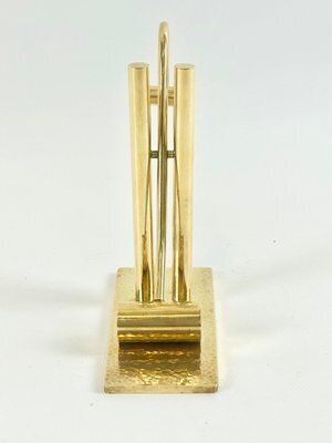 Mid Century Counterweight Paperweight In Brass, 1970s photo vinterior