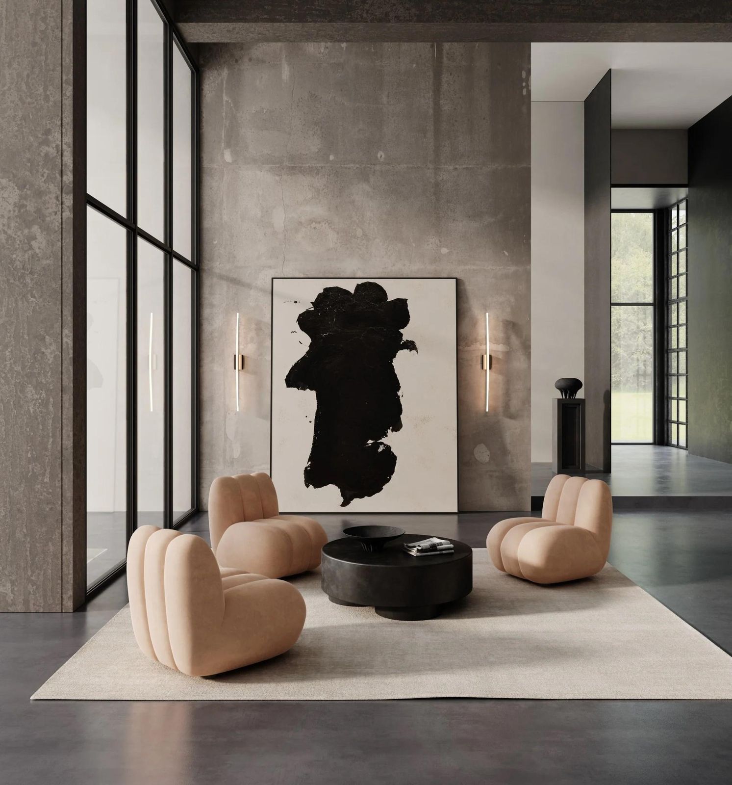 893.0 Podium, Column, Like A Modern Sculpture In Fiber Concrete, Contemporary Work. photo