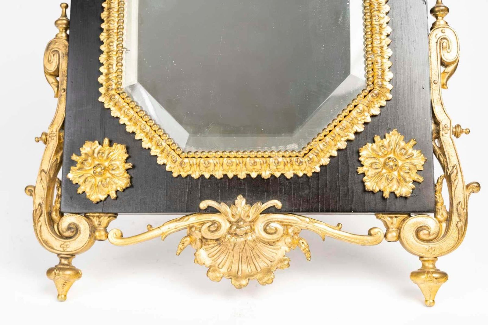 Napoleon III Period Table Mirror In Chased And Gilt Bronze On Wood. photo for sale
