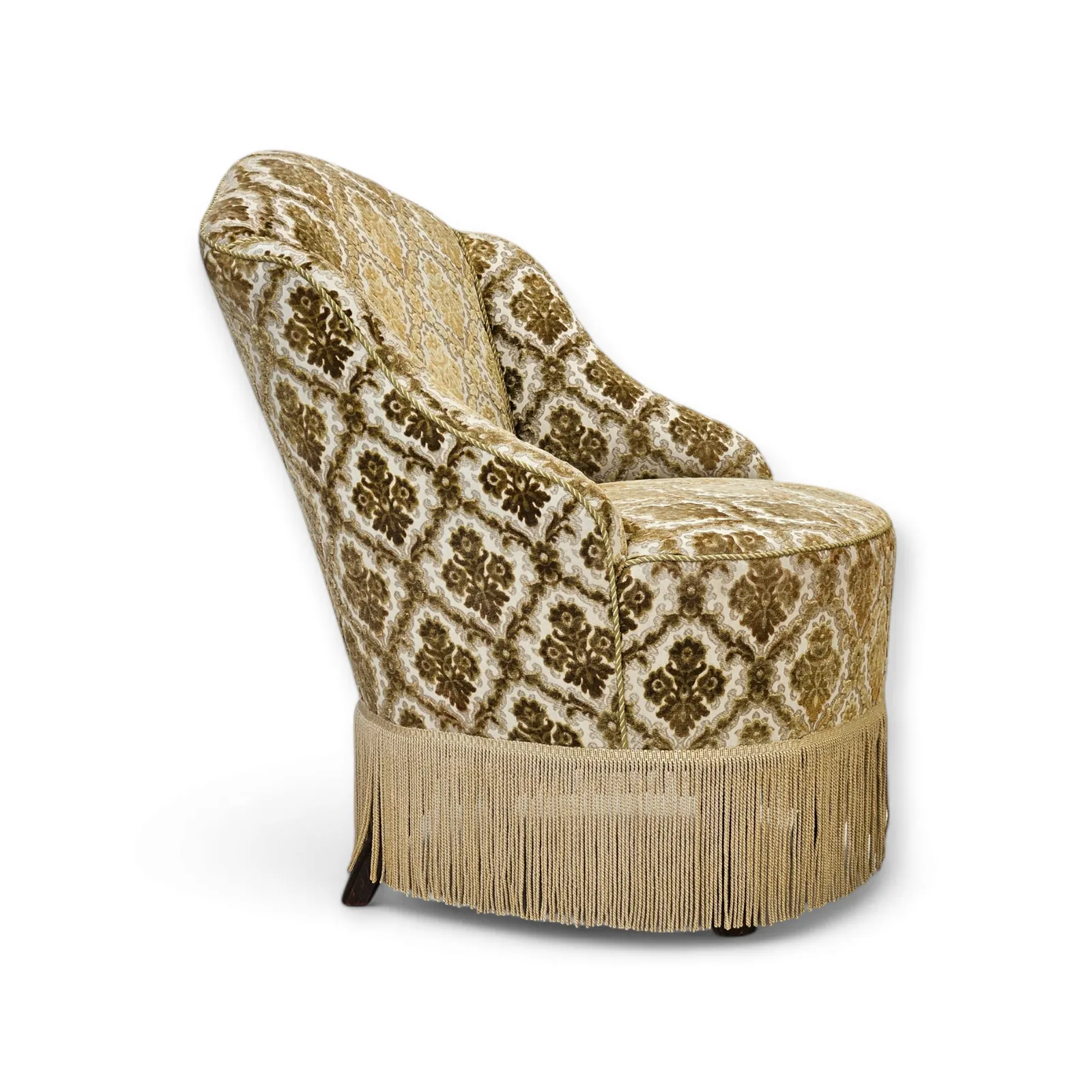 1950s, Danish Easy Chair, Furniture Velour, Ash Wood Legs.