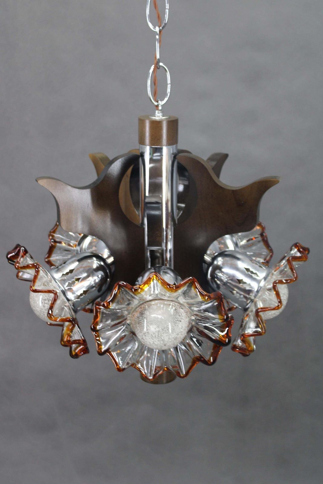 1970s Chandelier With Murano Glass Shades, Italy photo 613.0